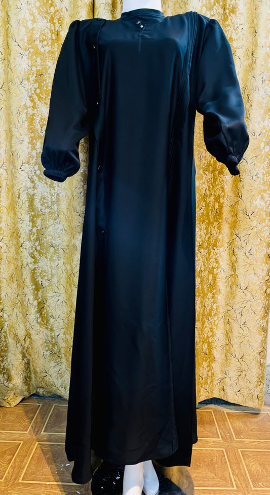 Classic Black Pleated Abaya
